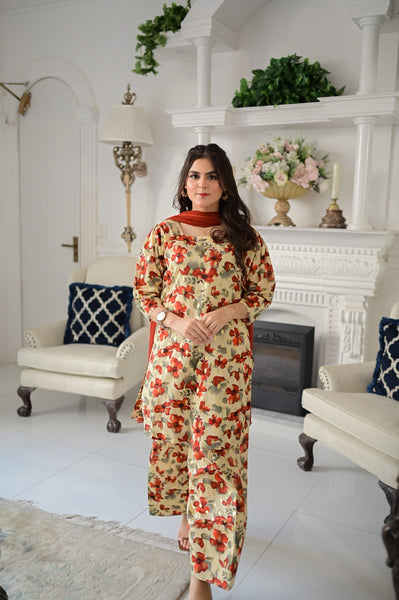 Petal - Printed Farshi Shalwar Suit