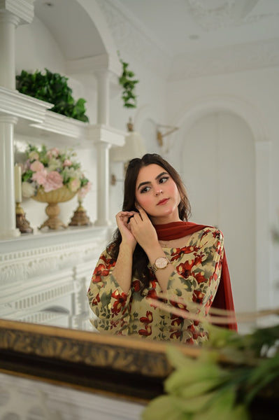 Petal - Printed Farshi Shalwar Suit