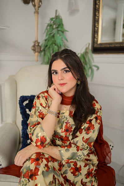 Petal - Printed Farshi Shalwar Suit