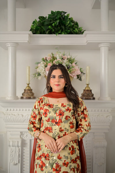 Petal - Printed Farshi Shalwar Suit