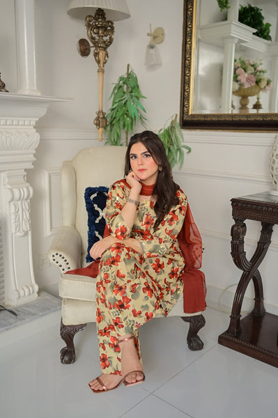 Petal - Printed Farshi Shalwar Suit