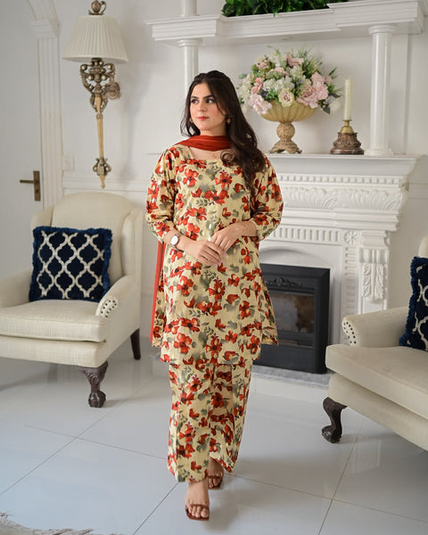 Petal - Printed Farshi Shalwar Suit
