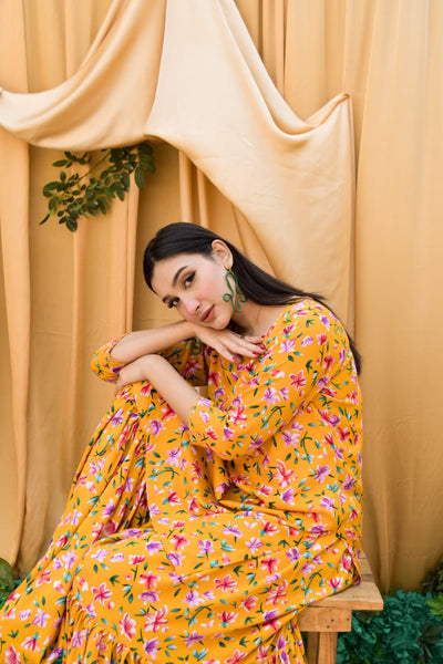 Zard 2Pc, Printed Gharara Set