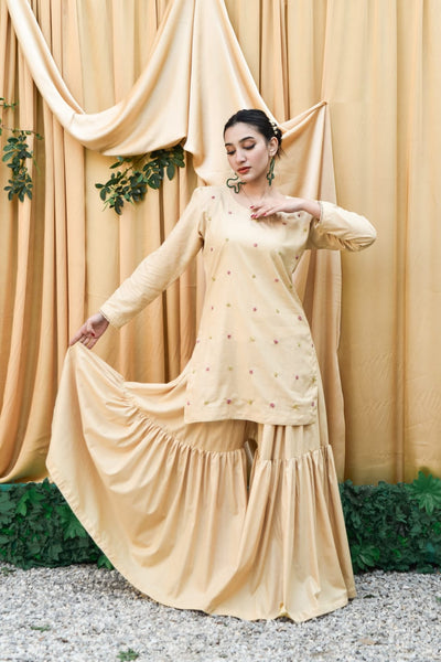 Jolene 2Pc, Embroidered Gharara Set