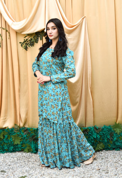 Sahil 2Pc, Printed Gharara Set