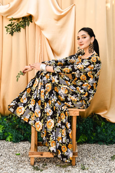 Ramsha 2Pc, Printed Gharara Set