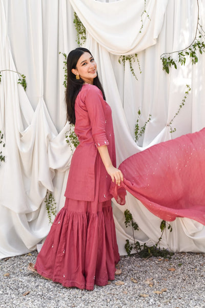 Durkhanay, Embroidered Gharara Set