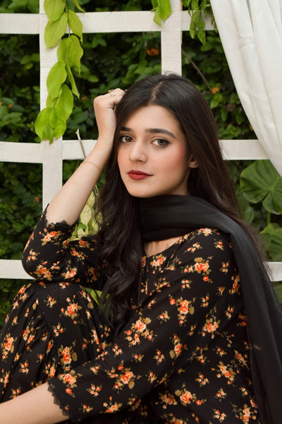 Rose, Printed Gharara Set