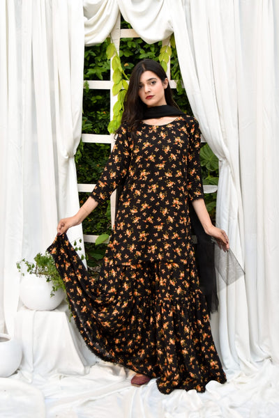 Rose, Printed Gharara Set