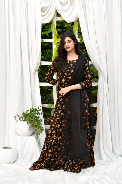 Rose, Printed Gharara Set