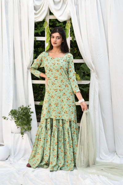 Mina, Printed Gharara Set