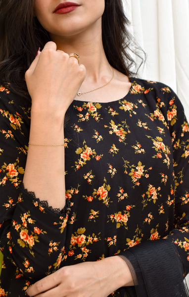 Rose, Printed Gharara Set