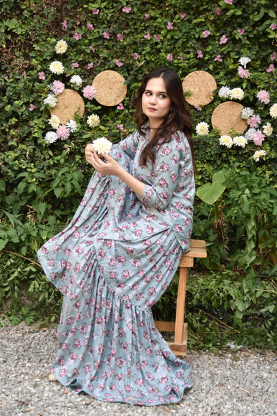 Palm 2Pc, Printed Gharara Set