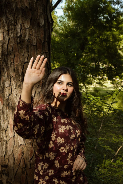 Aidah, Printed Khaddar Dress.