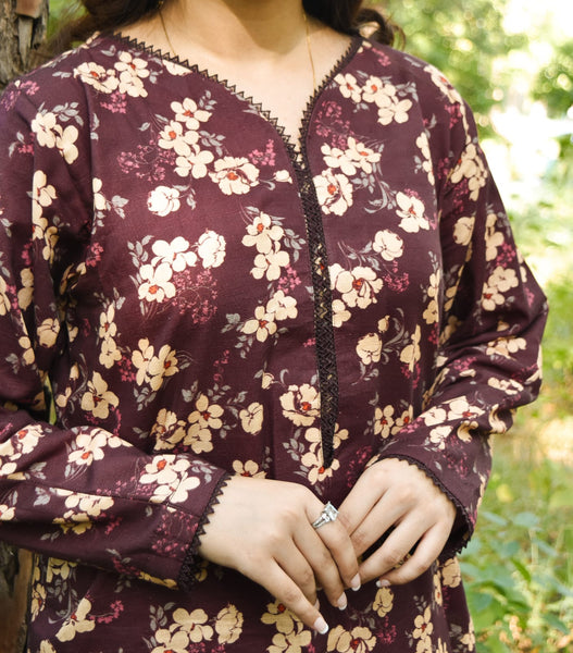 Aidah, Printed Khaddar Dress.