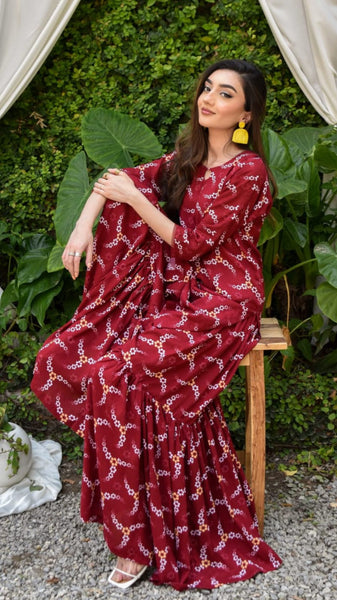 Shazmina 2Pc, Printed Gharara Set