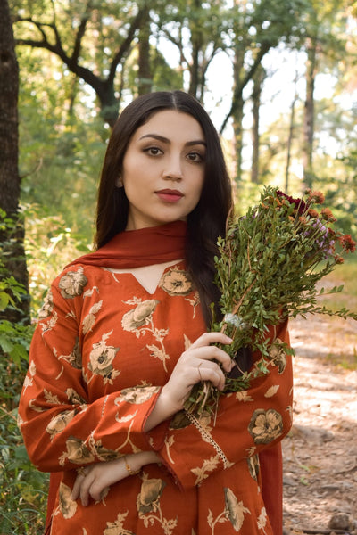 Nehal, Printed Khaddar Dress.