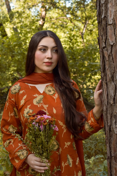 Nehal, Printed Khaddar Dress.