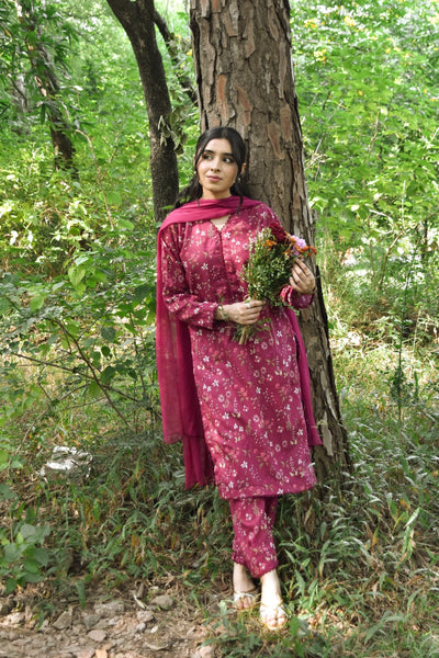Deena, Printed Khaddar Dress.