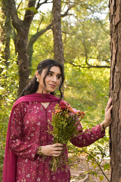 Deena, Printed Khaddar Dress.