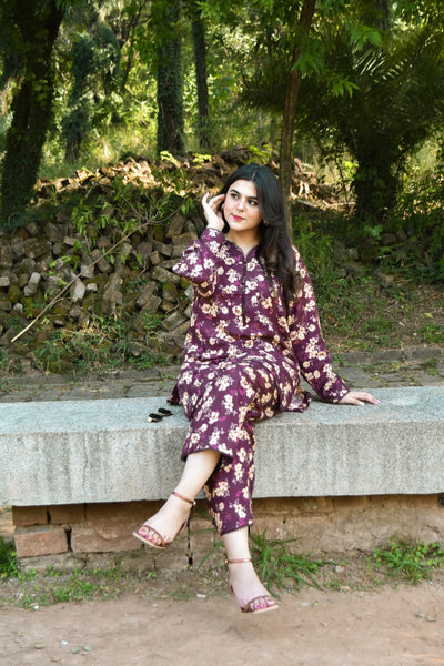 Aidah, Printed Khaddar Dress.