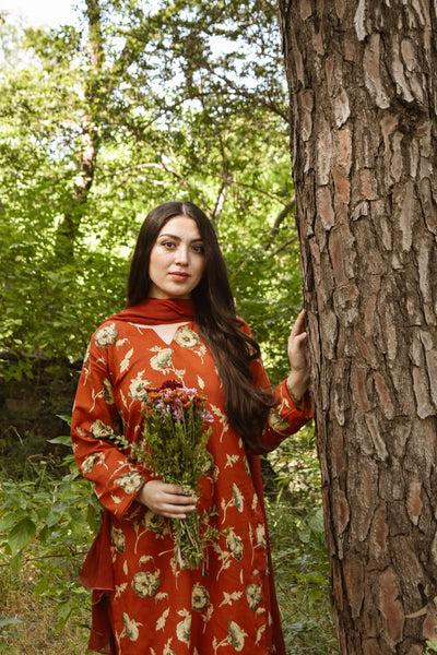 Nehal, Printed Khaddar Dress.