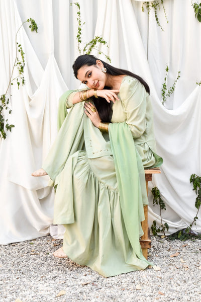 Tamanna, Embroidered Gharara Set