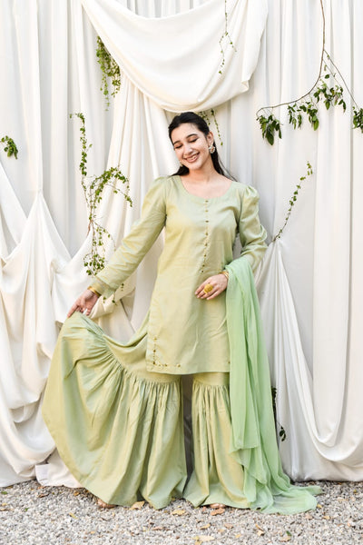 Tamanna, Embroidered Gharara Set