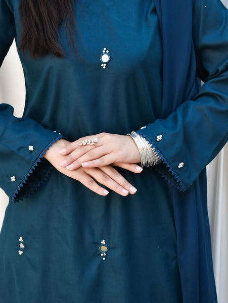 Zarminay, Embroidered Lawn Dress