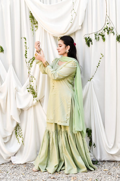 Tamanna, Embroidered Gharara Set