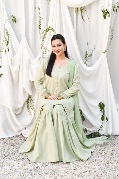 Tamanna, Embroidered Gharara Set