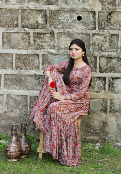 Mushk - Printed Gharara Set