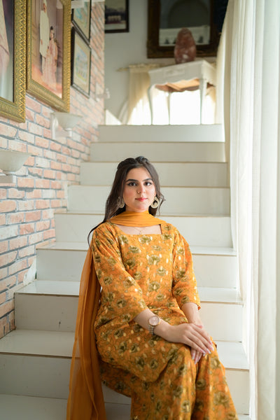 Dior - Printed Farshi Shalwar Suit