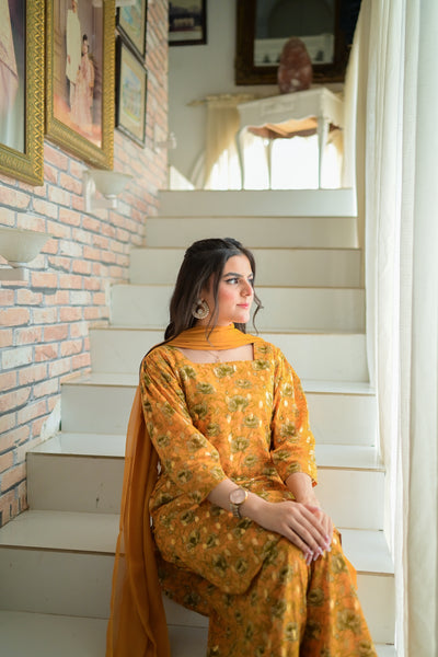 Dior - Printed Farshi Shalwar Suit