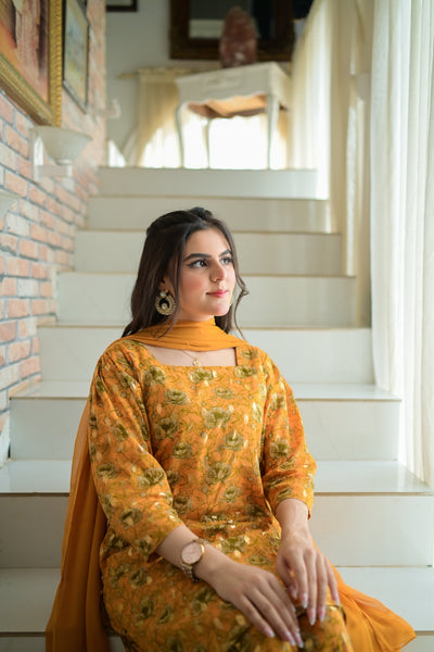 Dior - Printed Farshi Shalwar Suit