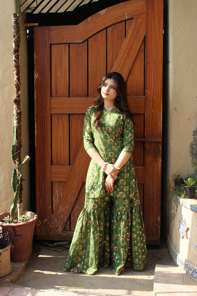 Daneen 2Pc - Printed Gharara Set