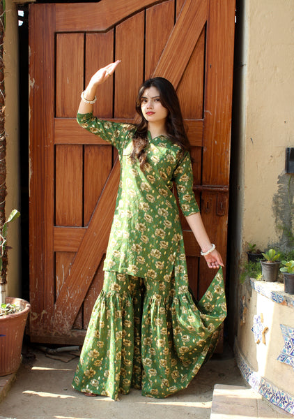 Daneen 2Pc - Printed Gharara Set