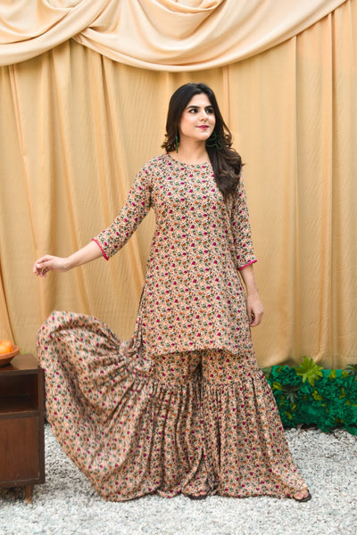 Daylight 2Pc, Printed Gharara Set