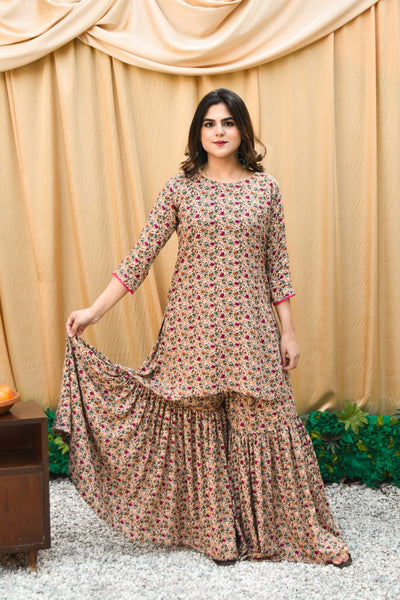 Daylight 2Pc, Printed Gharara Set