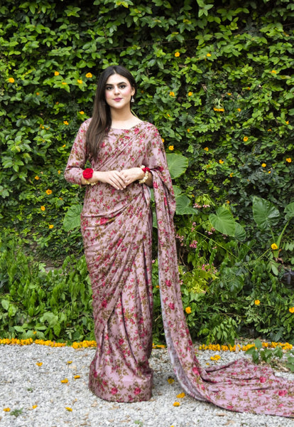 Mehrunissa 3Pc, Printed Saari