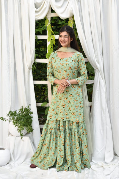 Mina, Printed Gharara Set