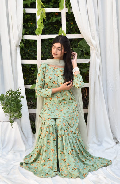 Mina, Printed Gharara Set