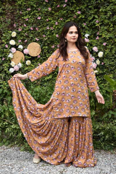 Dawn 2Pc, Printed Gharara Set