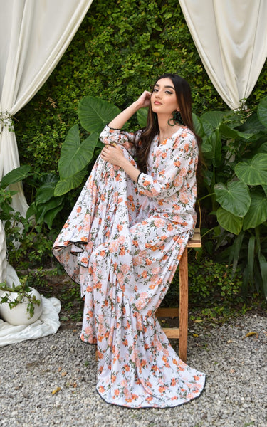 Aubrey 2Pc, Printed Gharara Set