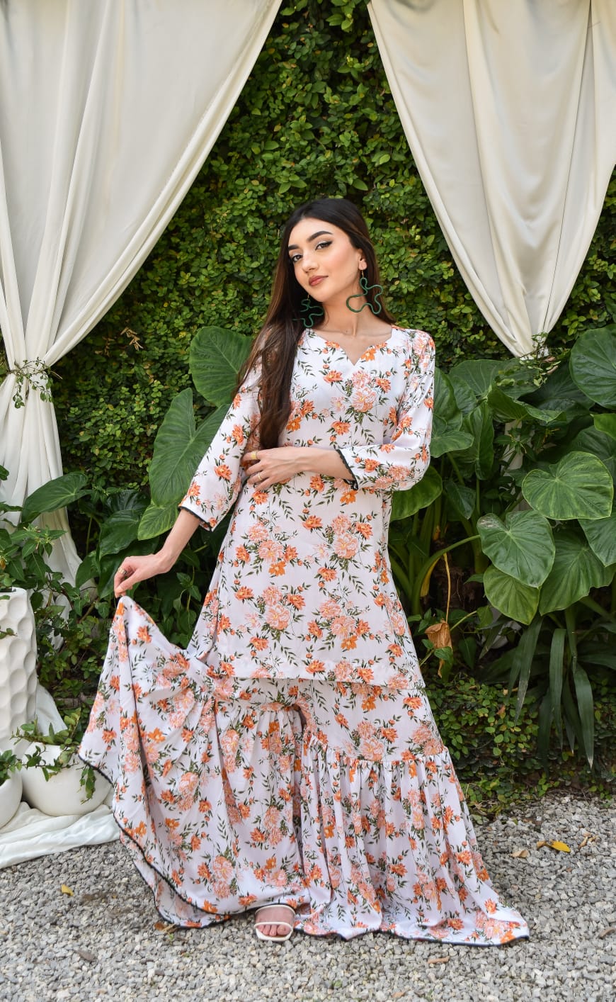 Aubrey 2Pc, Printed Gharara Set