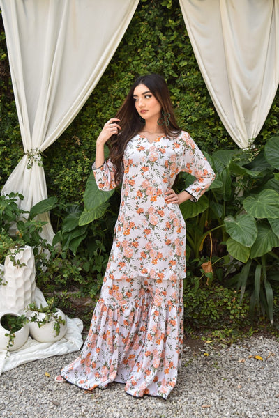 Aubrey 2Pc, Printed Gharara Set