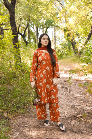 Nehal, Printed Khaddar Dress.