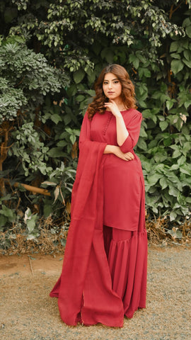 Gul-e-Lala - Solid Formal Dress